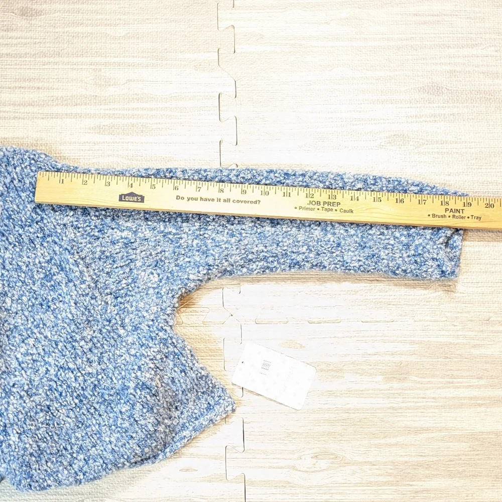 New Free People BFF Blue / White Cowl Neck Sweater‎ Winter Soft Cozy Sz XS